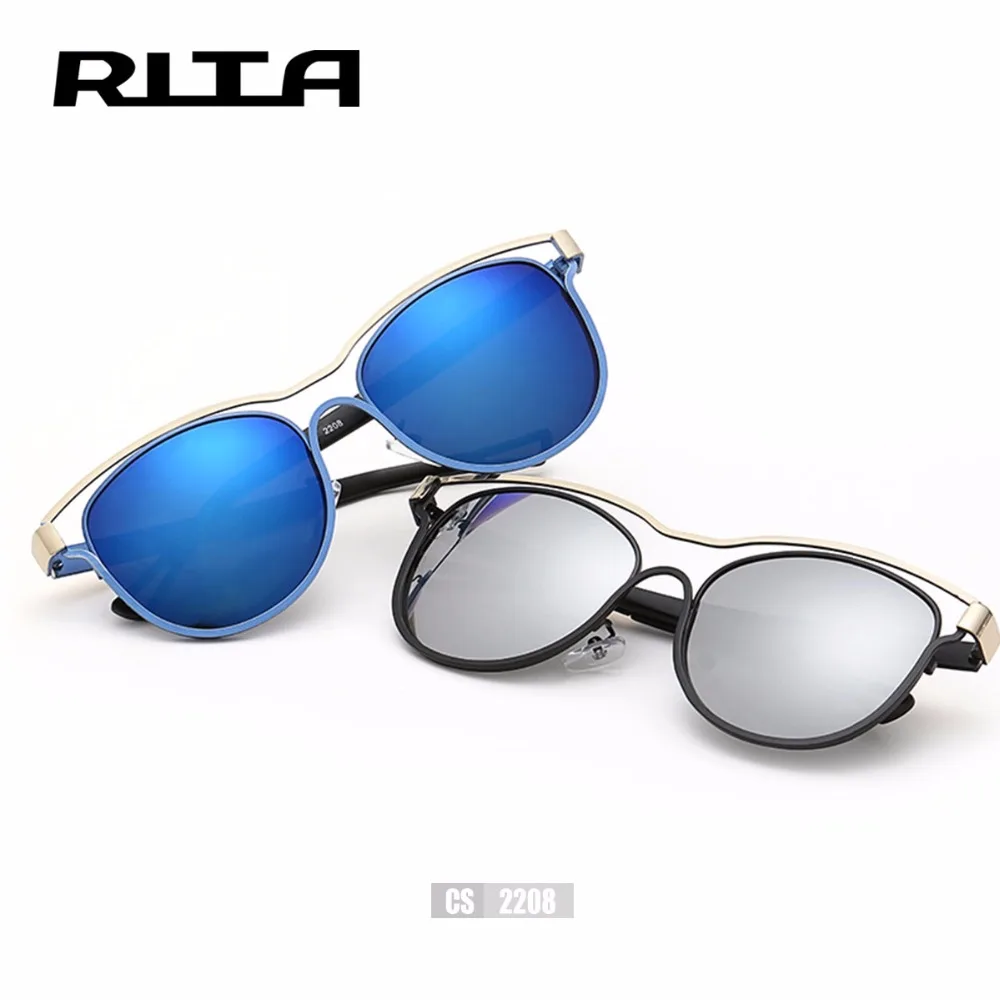 Рита new женская мода лето солнцезащитные очки овальный сплава двойной кадр
