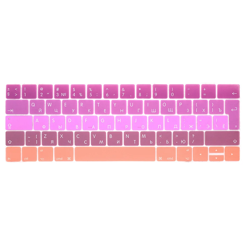 ЕС русский для Macbook pro 13 15 дюймов клавиатура защитная пленка цветная клавиатура чехол для сенсорной панели A1706 A1707 A1989 A1990 A2159 - Цвет: Многоцветный