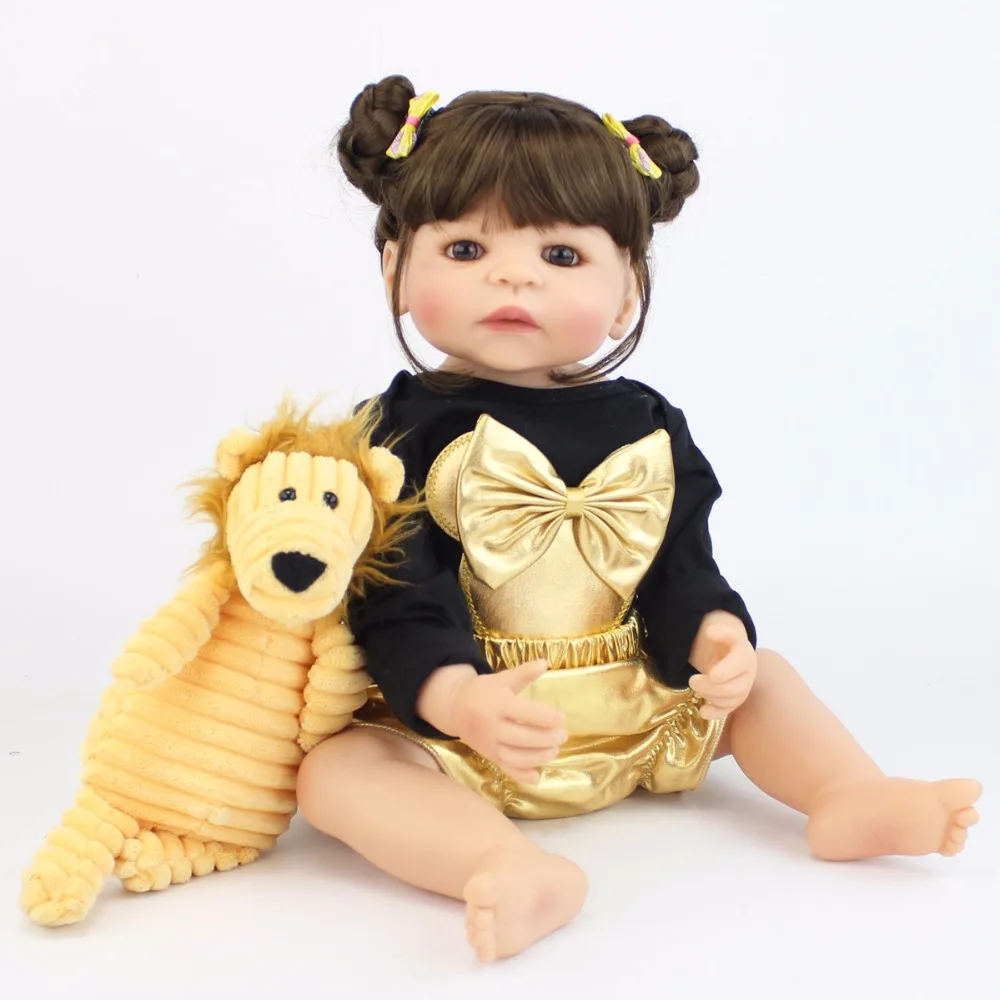 

55cm Full Silicone Reborn Baby Doll Toy Like Real Girl Boneca Vinyl Newborn Toddler Babies Princess Bebe Alive Birthday Gift