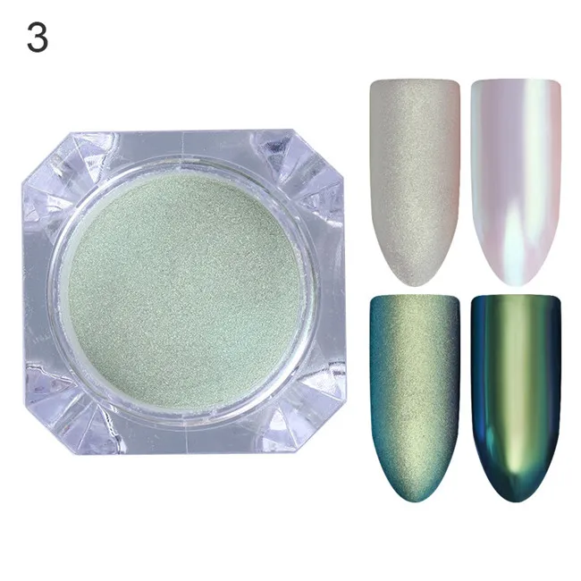 Color 3 Born pretty, хамелеон, блестящая пудра для ногтей, зеркальный матовый эффект, хромированный лак для ногтей, маникюрный пигмент для ногтей, УФ-гель - Цвет: Color 3