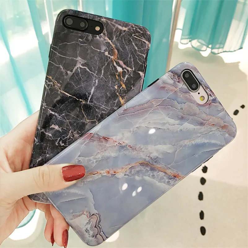 Роскошный Мраморный чехол для iPhone 6 S 7 8 Plus X XS Max XR силиконовый телефона липкий