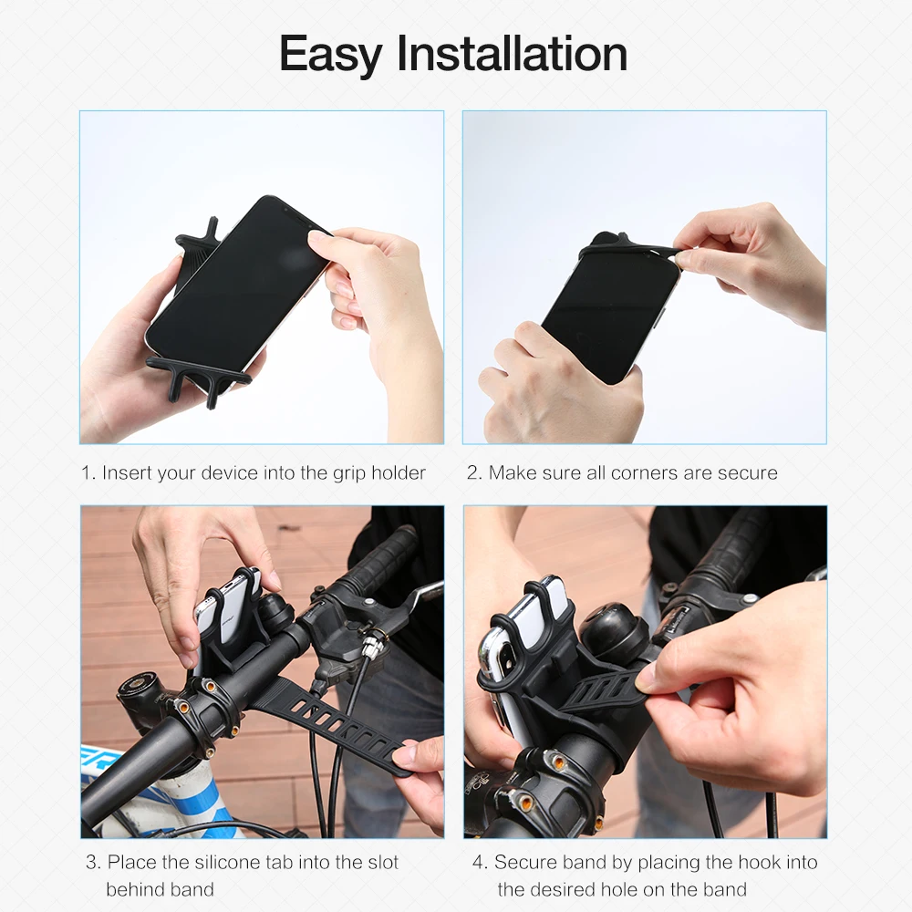 

RAXFLY Bike Phone Holder Universal Motorcycle Bicycle Mobile Cell Phone Stand Handlebar Clip Holder For iPhone Samsung Bracket