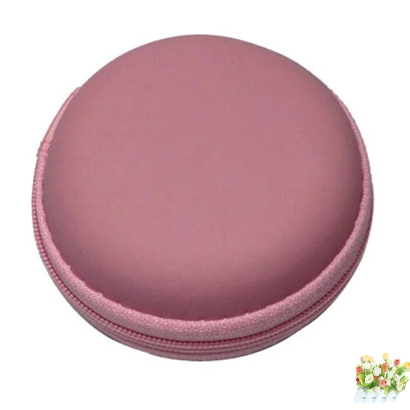 pink color Earphone Storage Pouch Case Charms Bag Earbud Headphone Carrying | Электроника