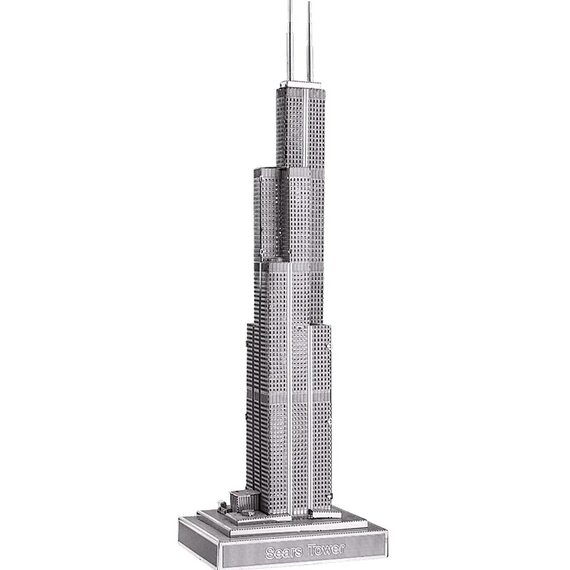 Piececool 3D металлическая головоломка Sears Tower модель DIY лазерная резка сборка Уиллис