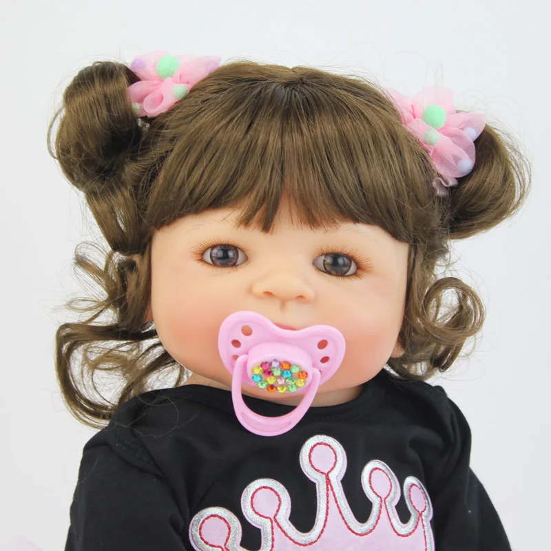 55 см полный силиконовый корпус Reborn Baby Doll игрушка Виниловый фон для новорожденных