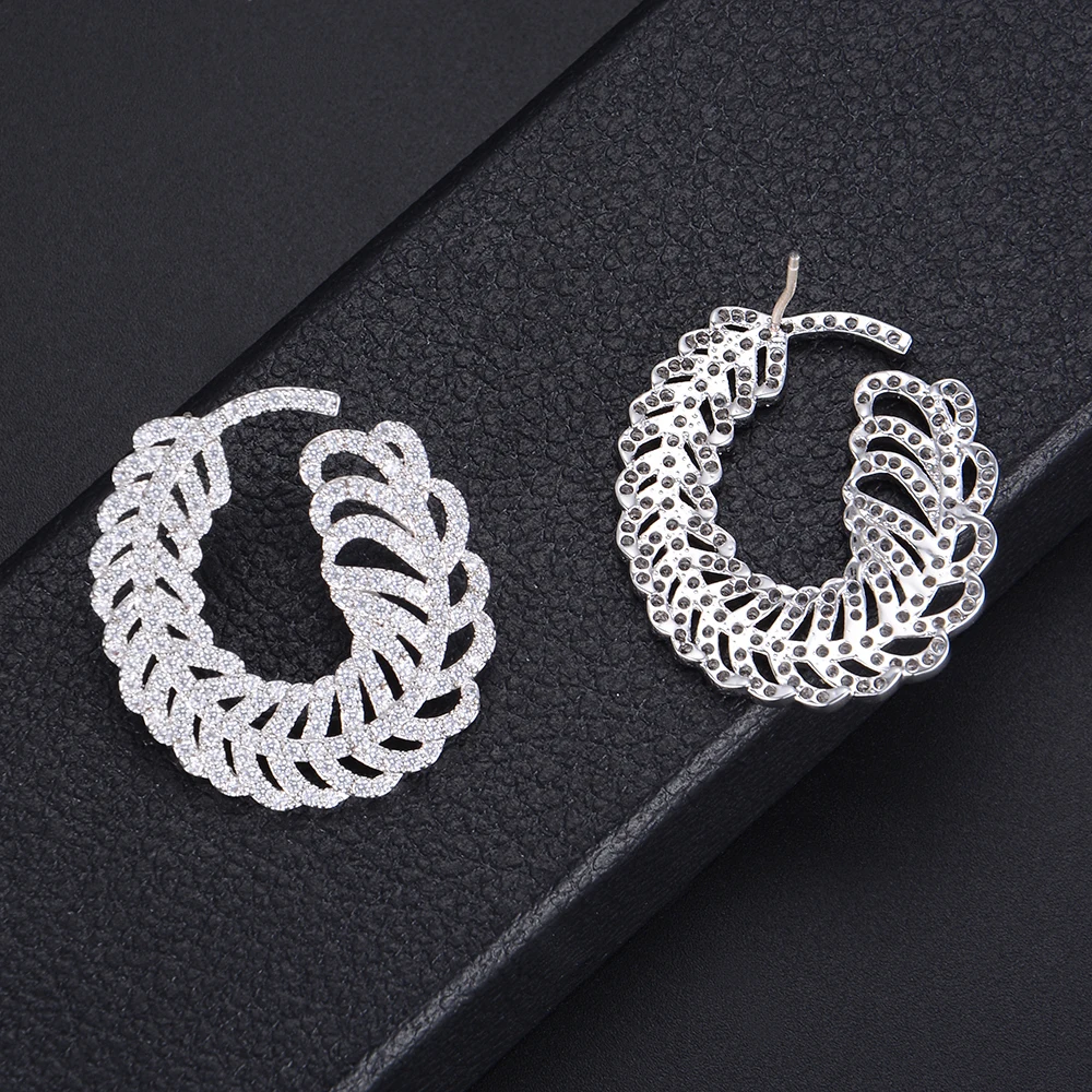 

SisCathy Luxury Cubic Zirconia CZ Statement Stud Earrings Engagement Wedding Party Nightclub Ear Earrings Accessories