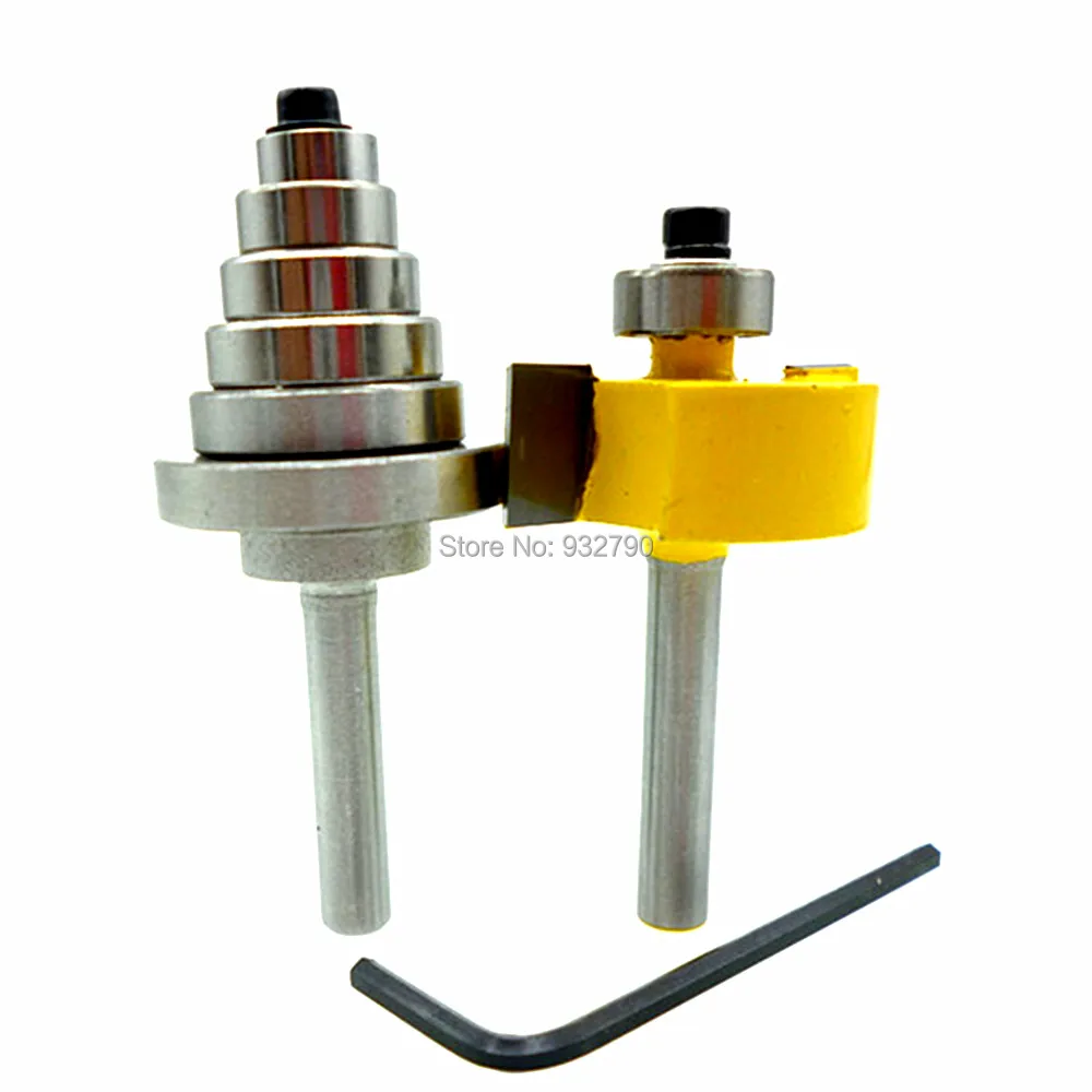 1/4&quot Shank Wood T-slot Slotting Rabbeting Rabbet Router Bit Woodworking Milling Cutter 6 Bearing 3/8&quot 1/2&quot 5/8&quot 3/4&quot 7/8&quot