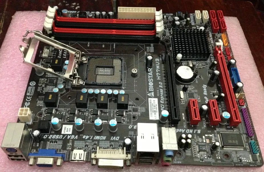 1155 H77 материнская плата б/у оригинальная BIOSTAR H77MU3 USB3.0 SATA3|sata3| |