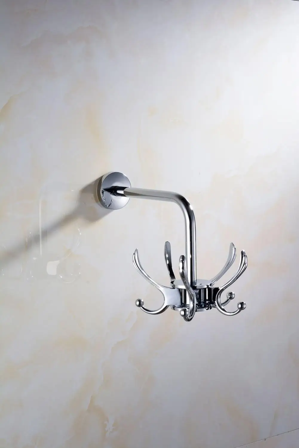 Swivel 5 Coat Hooks Современный стиль, полированный хром, аксессуары для ванной комнаты, держатель для туалетной бумаги, вешалка для полотенец, полка, мыльница, душ, аксессуары для ванной, набор - Цвет: Swivel 5 Coat Hooks