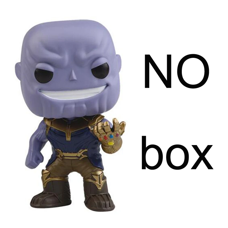 no retail box Мстители Marvel: Бесконечная война танос Железный человек Человек-паук Тор Капитан Американский Веном Халк Черная пантера фигурка виниловая модель игрушки - Цвет: no retail box