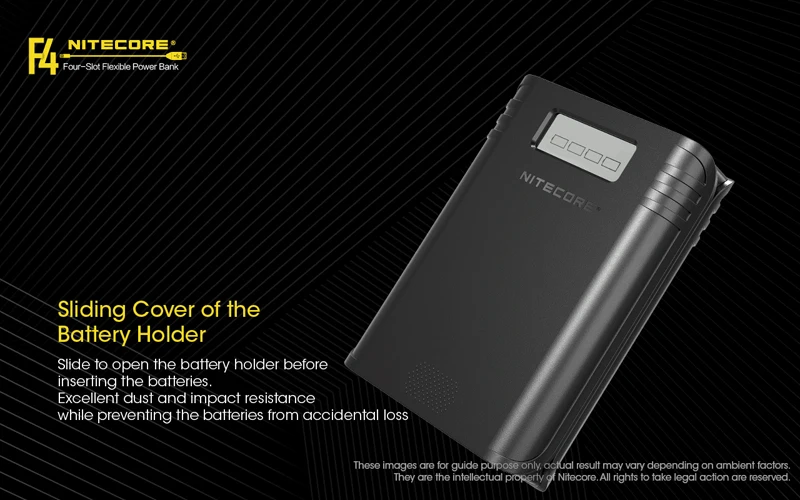 Gold Winner ISPO Award NITECORE F4 2 в 1 четырехслотовый гибкий внешний аккумулятор и зарядное устройство с ЖК-дисплеем