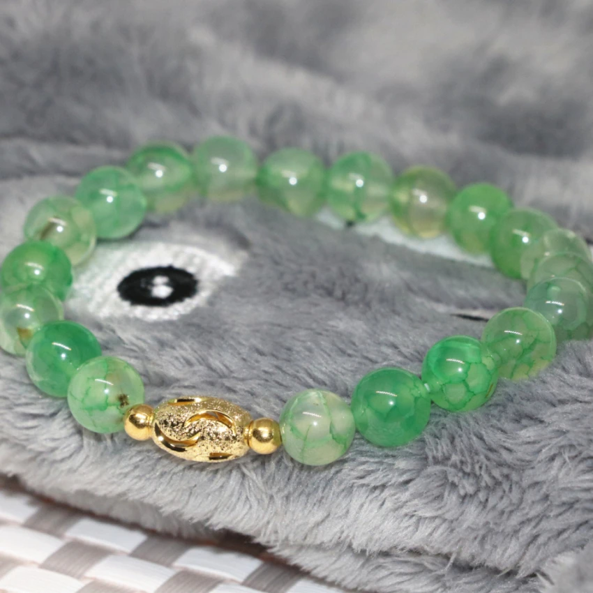 Factory outlet natural stone popcorn agat onyx carnelian apple green 8mm round beads bracelet for women jewelry 7.5inch B2029|bracelets for|round