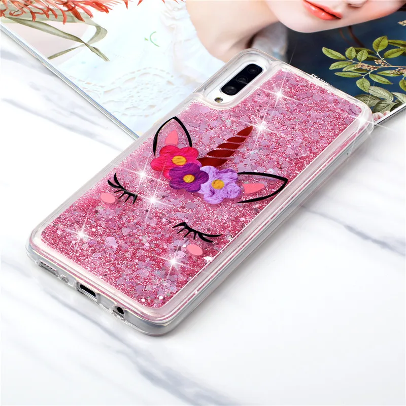 Мягкий чехол для Samsung Galaxy A50, чехол для Samsung A10 A20 A30 A40 A50 A70 M10 M20 M30, блестящий чехол с динамической жидкостью