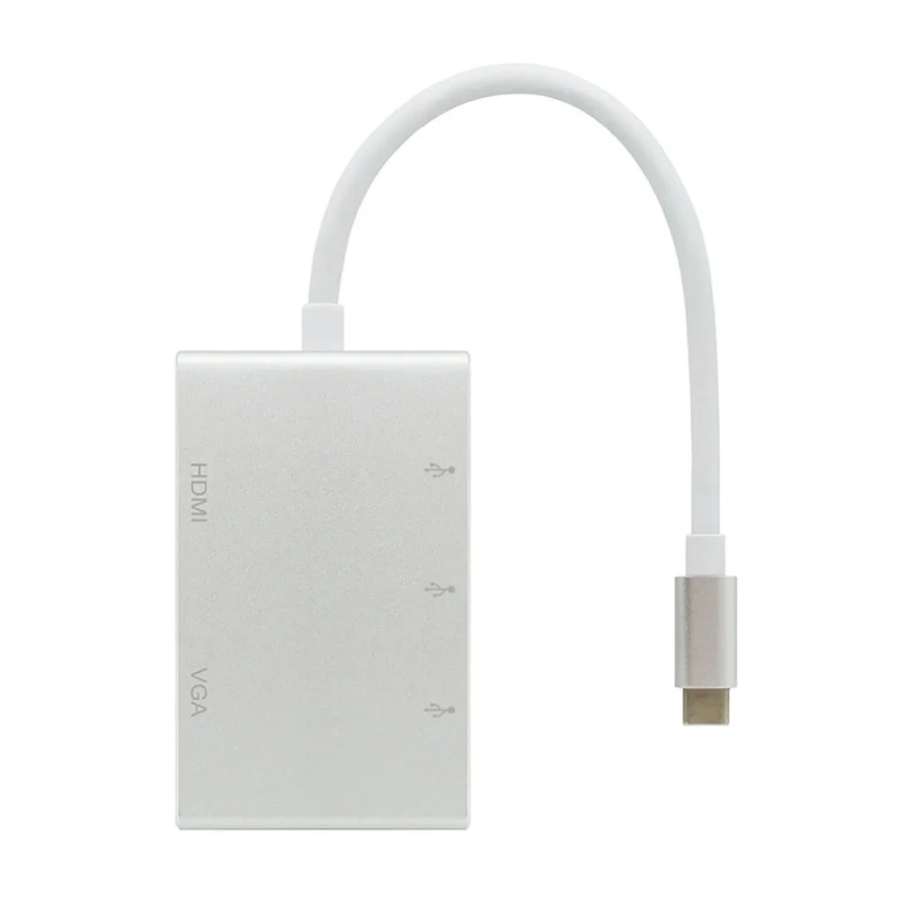 Новый 5 в 1 Тип C USB 3 HDMI VGA OTG концентратор адаптер конвертер кабель для компьютера