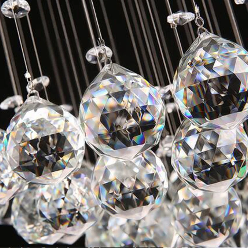Современная люстра LED K9 Хрустальная длинная Лофт свет лестница большой размер