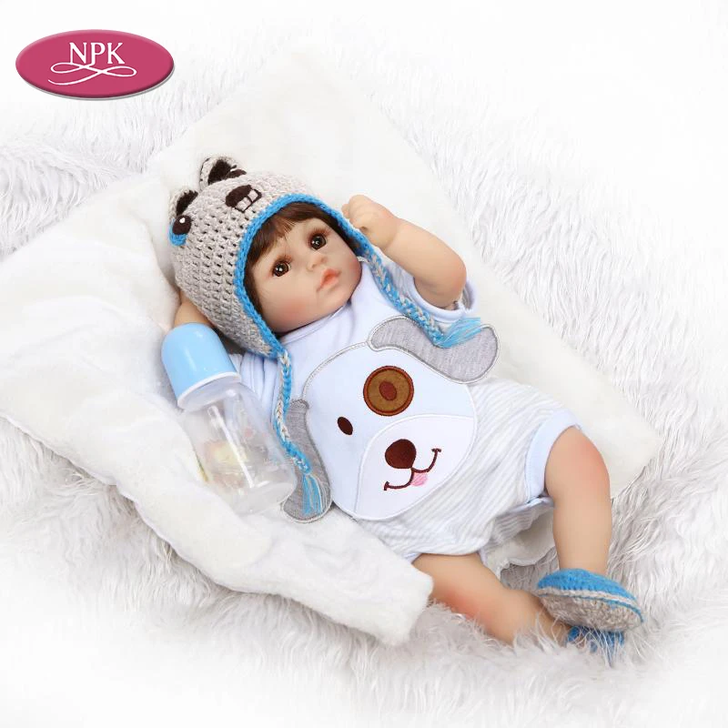 NPK 47 см мягкая силиконовая кукла Bebe Reborn Girl игрушка для девочки ручная работа