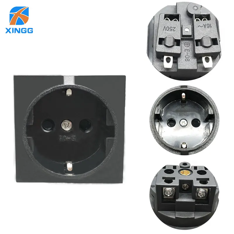 

EU PLUG Round 2 Pin Industrial Electrical Power Female Socket Outlet Rewireable Schuko Plug Adaptor