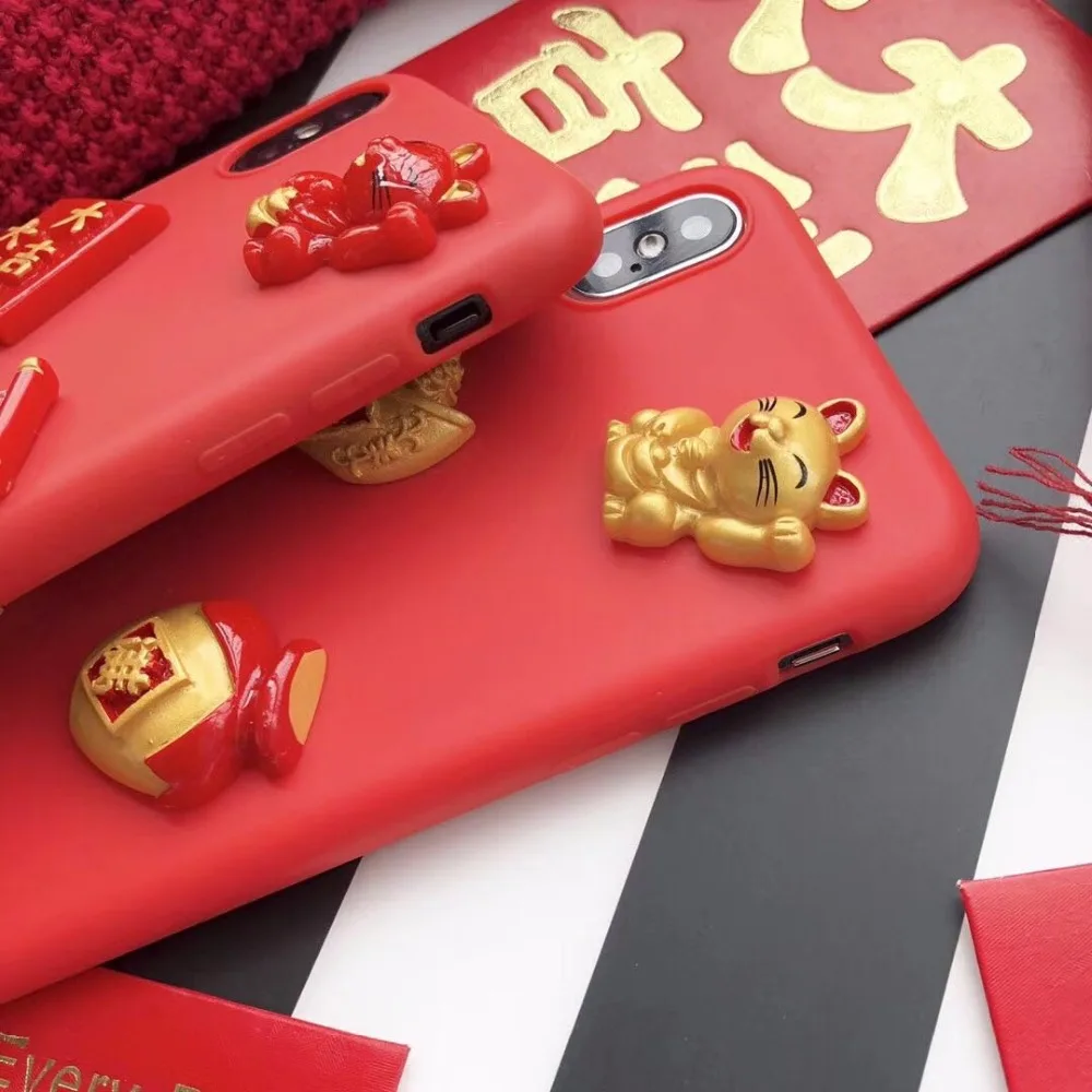 Супер прекрасный 3D Китайский Маджонг Lucky Cat золотой слиток шелк шаблон ТПУ чехол