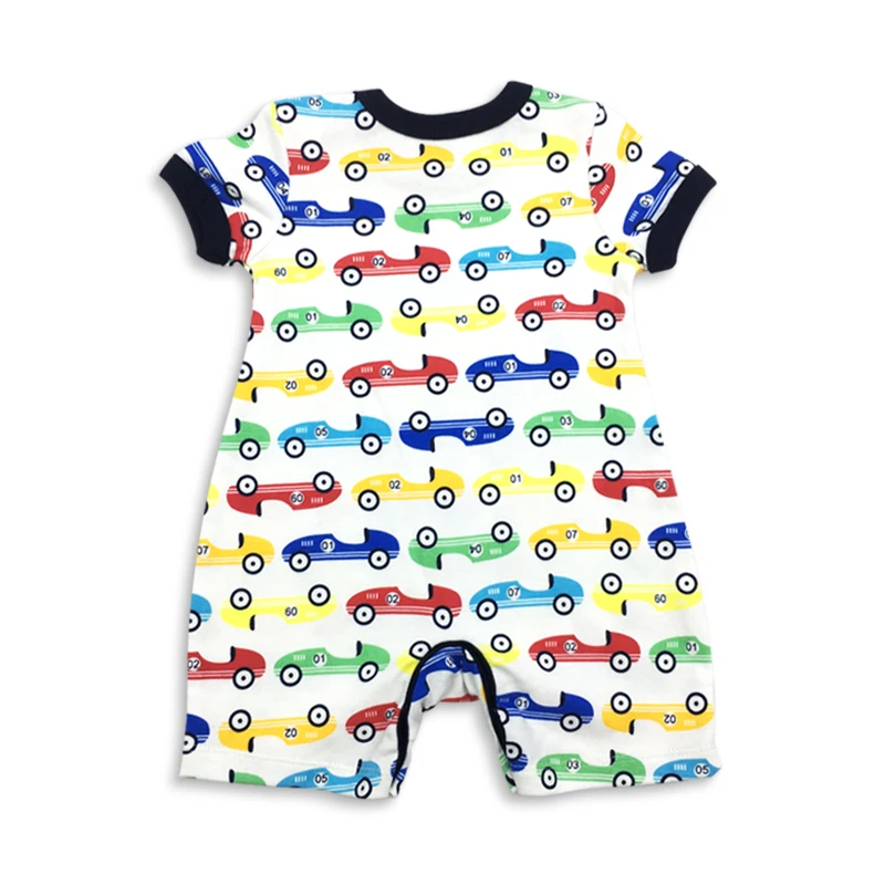 baby clothes 100% cotton short sleeve summer boy rompers toddler infant 0-24 months car kid clothing |