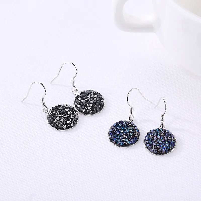 MS betti новое поступление круглые серьги drusy для женщин кристаллы от SWAROVSKI дешевая цена торговля