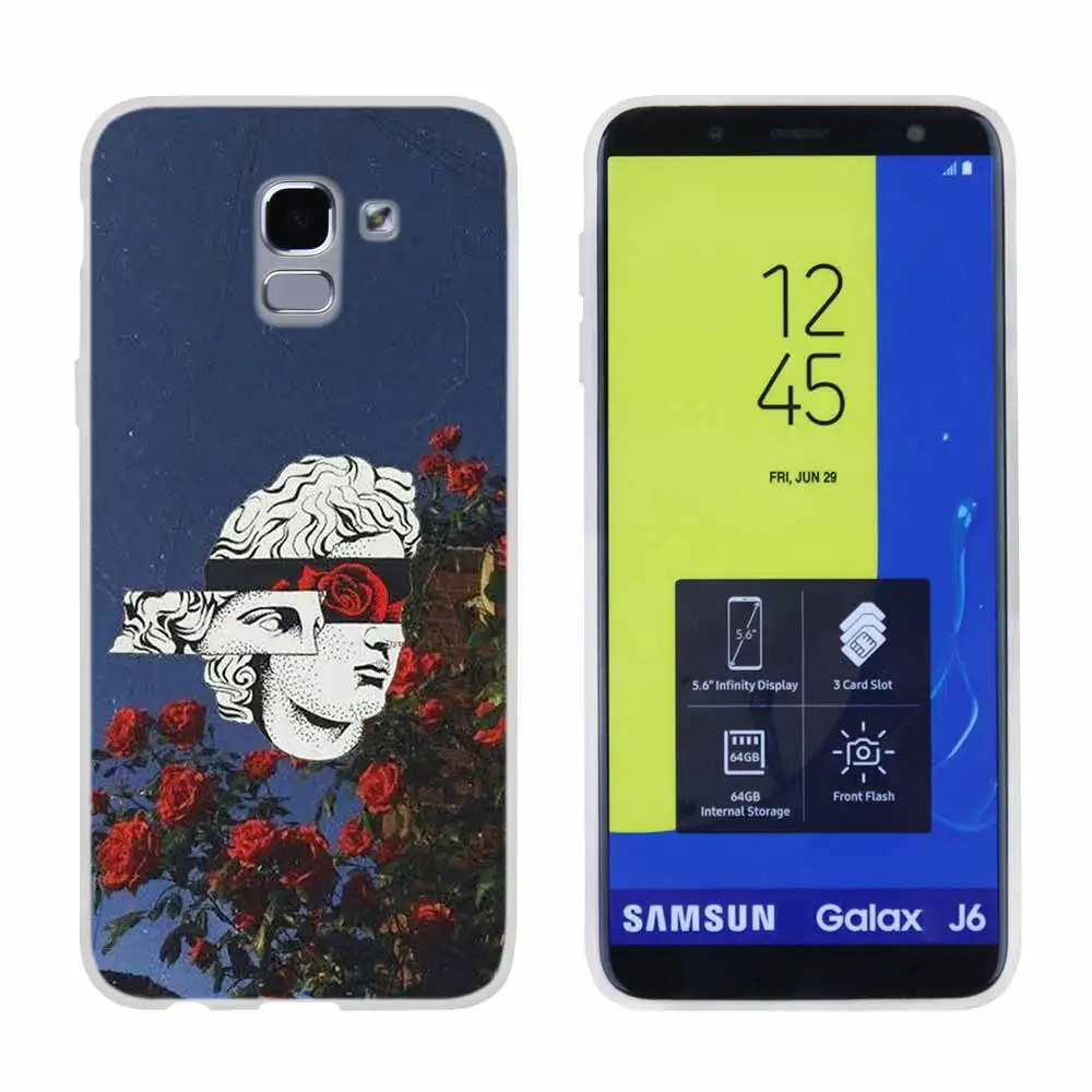 Pattern08 Искусство Дэвид статуя цветок для чехол для телефона samsung Galaxy j6 J8 J7 J5 J3 J4 Plus J610 Prime Мягкий силиконовый чехол - Цвет: Pattern08