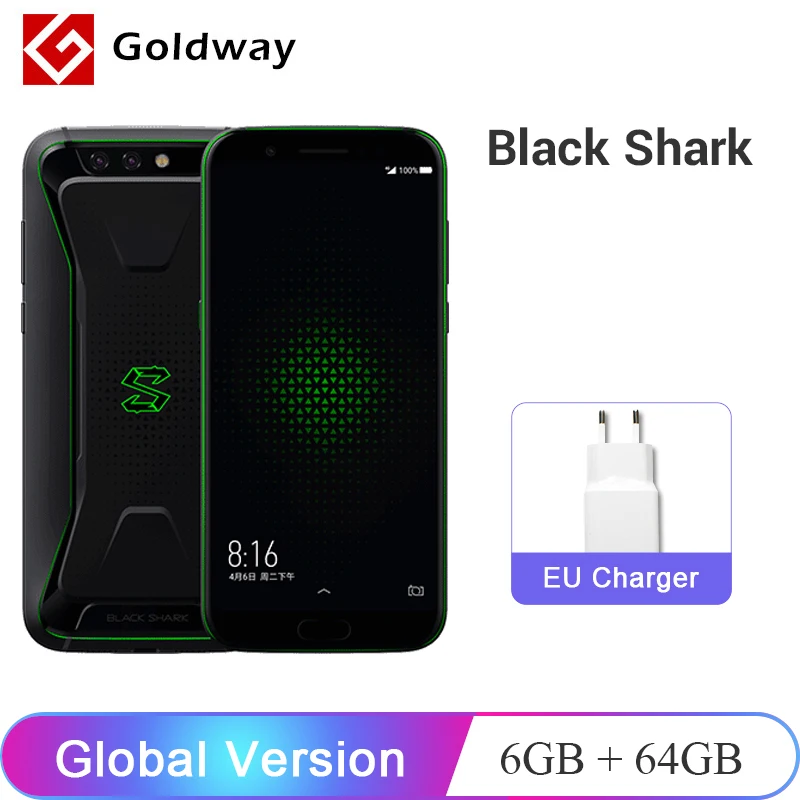 Оригинальный игровой телефон Xiaomi Black Shark с глобальной версией 6 ГБ ОЗУ 64 Гб ПЗУ