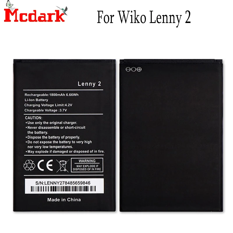 Аккумулятор LENNY2 для Wiko LENNY 2 высококачественный аккумулятор 1800 мАч|for wiko battery|battery