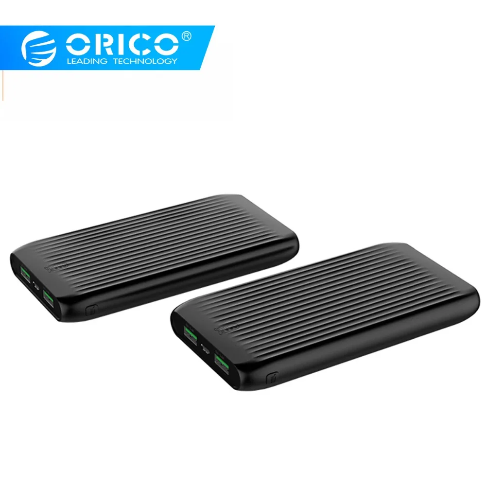 ORICO 10000 мАч ультра тонкий внешний аккумулятор Двойной USB большой емкости зарядное