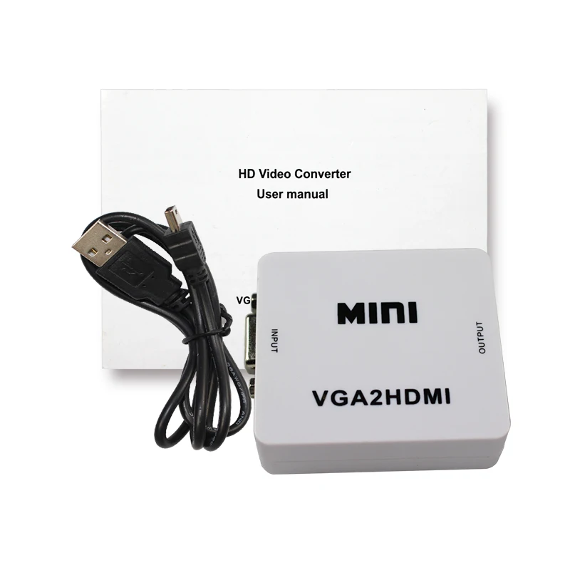 Переходник для мини-аудио и VGA на HDMI 2 шт./лот кабель преобразователя видео со
