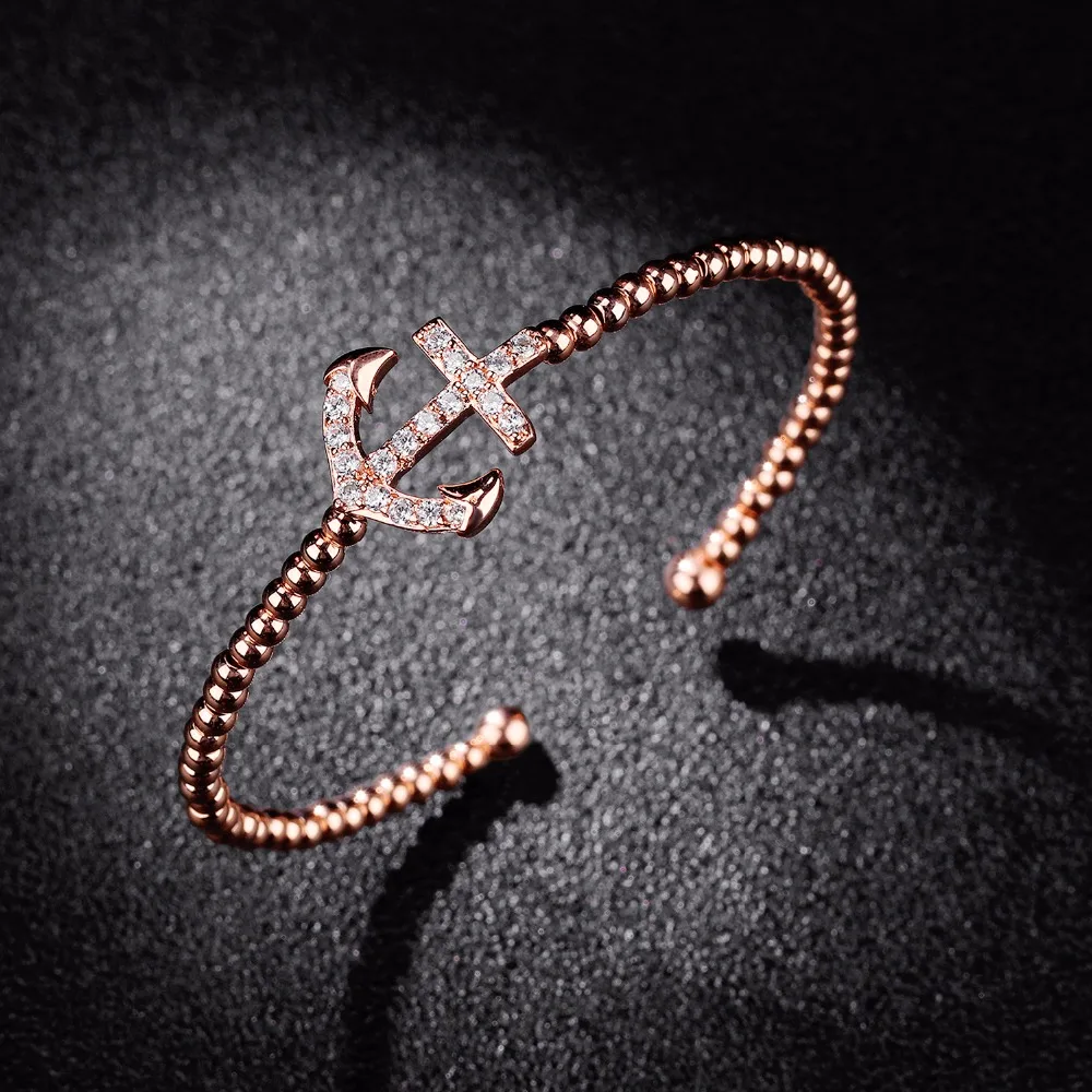Moniya Trendy Steel Color/ Rose Gold Color Alloy open cuff bangle For Women Girls Friends Gift HKH536 | Украшения и аксессуары