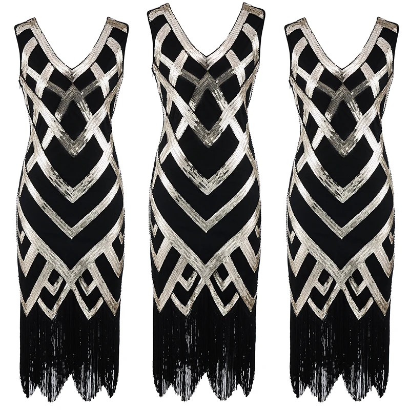 S XL Flapper colker женское винтажное платье с блестками и бусинами бахромой XXL XXXL XXXXL по
