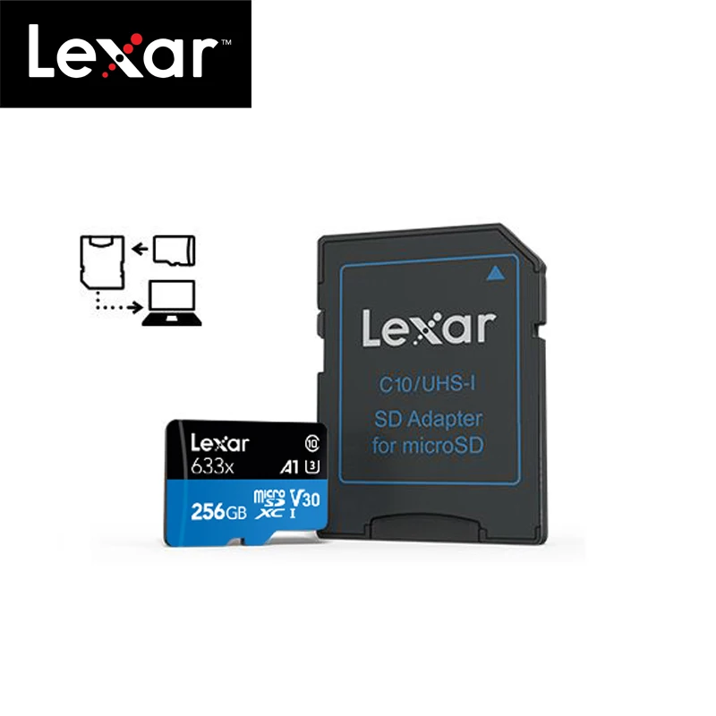 100% оригинальная карта памяти Lexar 512 Гб Micro SD высокая скорость до 100 м/с ГБ C10 633x TF