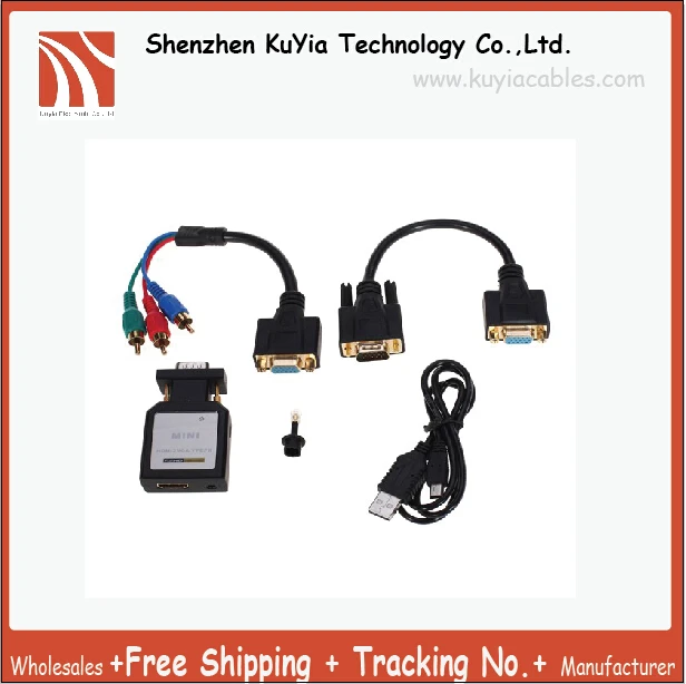 KUYiFree доставка Высокое качество мини HDMI к VGA /HDMI К YPBPR разъем адаптера для