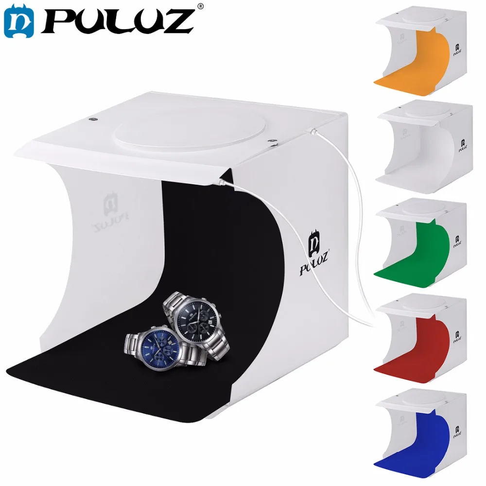 

PULUZ 8" 2 LED Panels Folding Portable Photo Video Box Lighting Studio Shooting Tent Box Emart Diffuse Studio Softbox lightbox