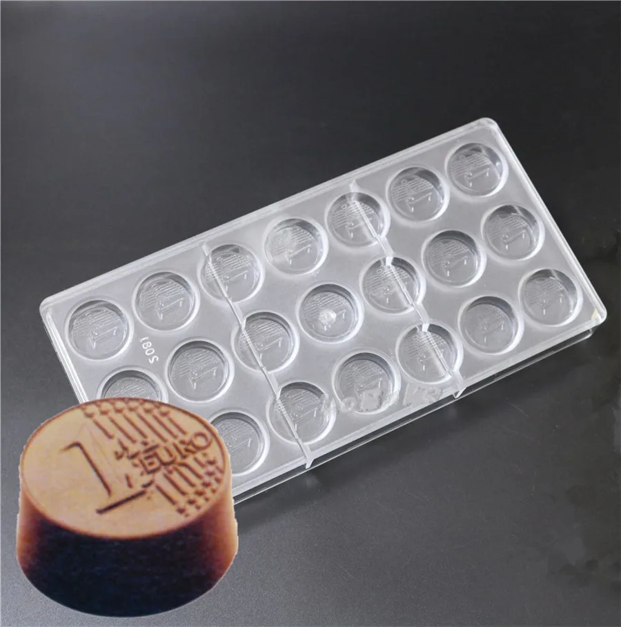 1 шт. Европейская форма для монет из поликарбоната шоколада Прозрачная Жесткая