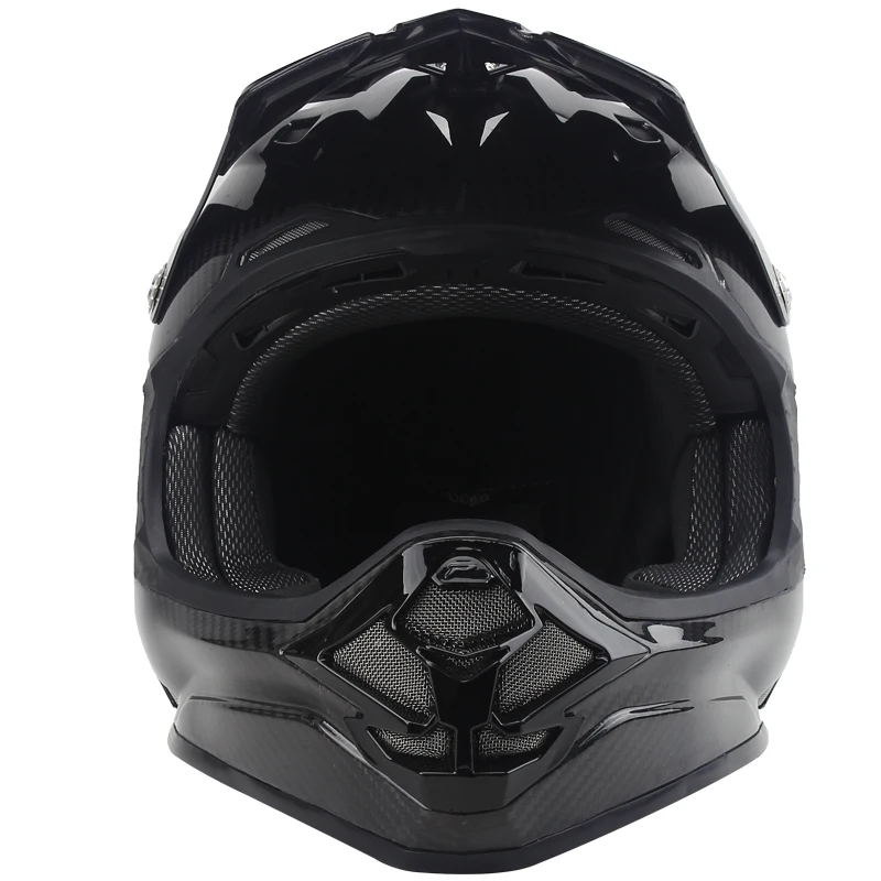 Новый Дизайн черный carbonfiber Мотокросс Off Road шлем с бесплатной очки дети Dirtbike