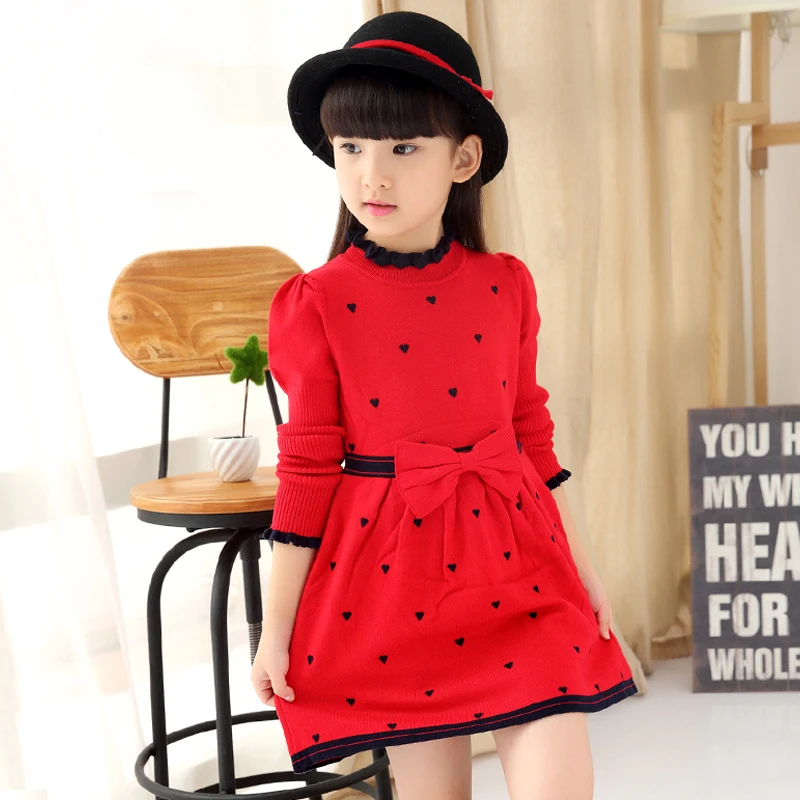Платье для девочек осеннее платье с милым бантом принцессы одежда детей 2-2 вида