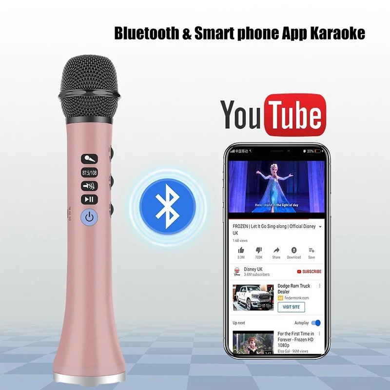 FELYBY Профессиональный Портативный беспроводной Bluetooth микрофон для караоке