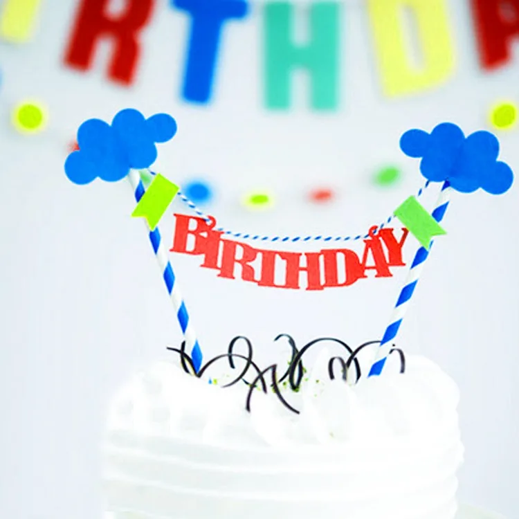 Украшение для именинного торта баннер с облаком Baby Shower событий и праздников