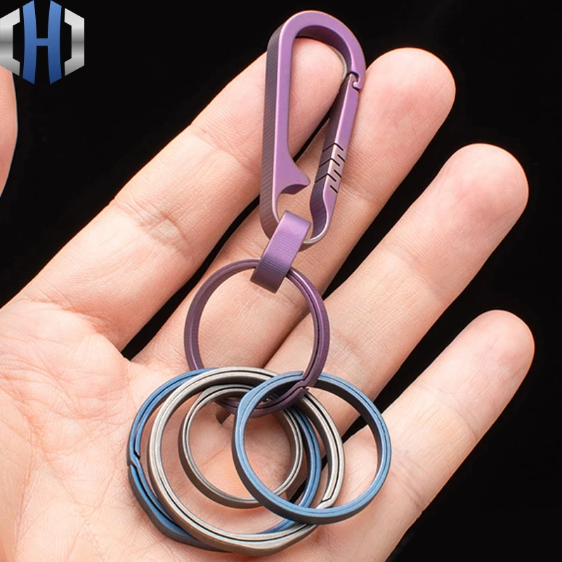 Кольцо для ключей из титанового сплава TC4 серого цвета 20/26/33 мм|Уличные