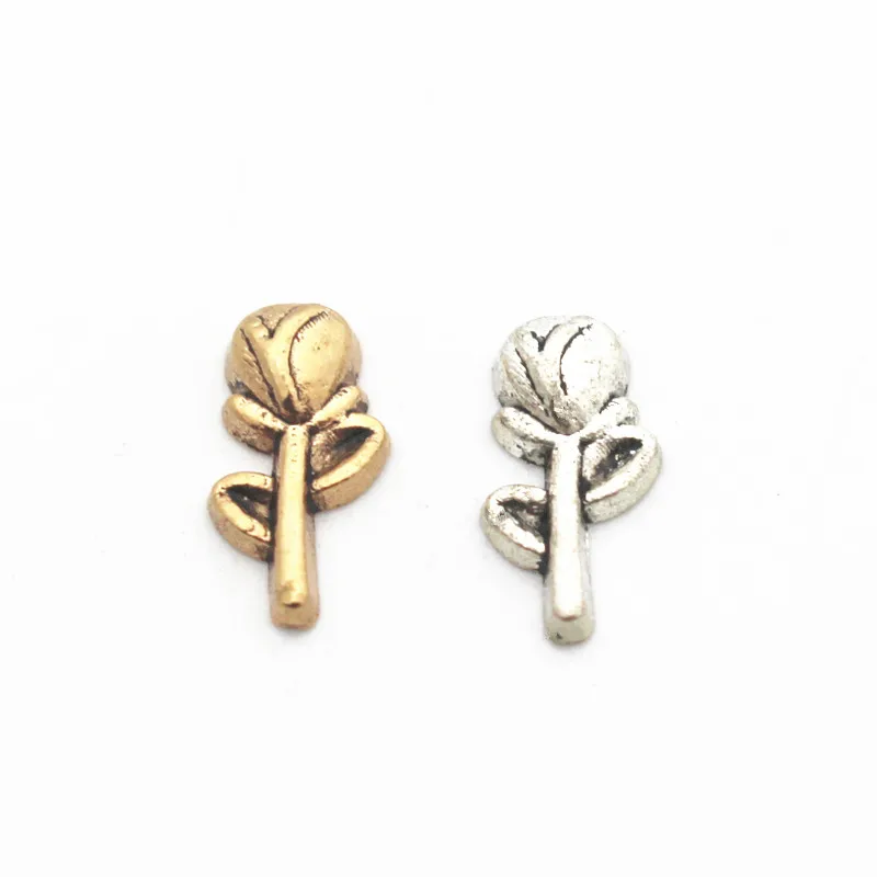 Новинка 20 шт./лот металлические эмалированные красивые подвески в виде роз для