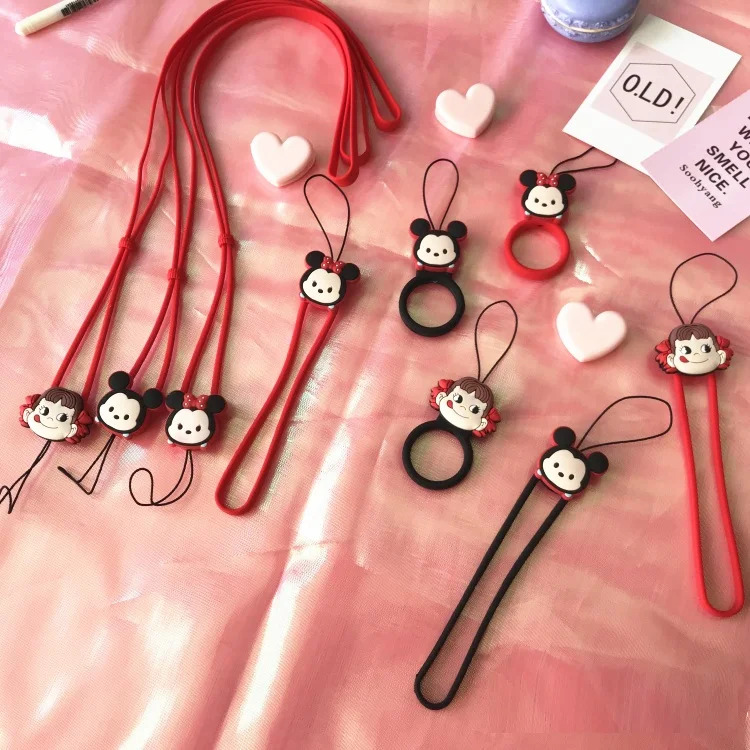 Kawaii Minnie Phone Chain Ringke ремешок силиконовый ремешок-держатель для сотового телефона ручные шнурки на запястье ремешок для ключей
