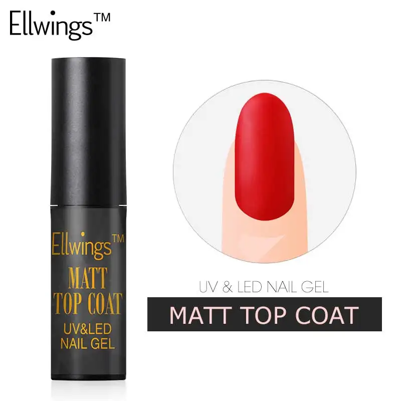 Ellwings матовый скучно Лаки для ногтей MATT лак эффект Маникюр Дизайн Цвет УФ Гели