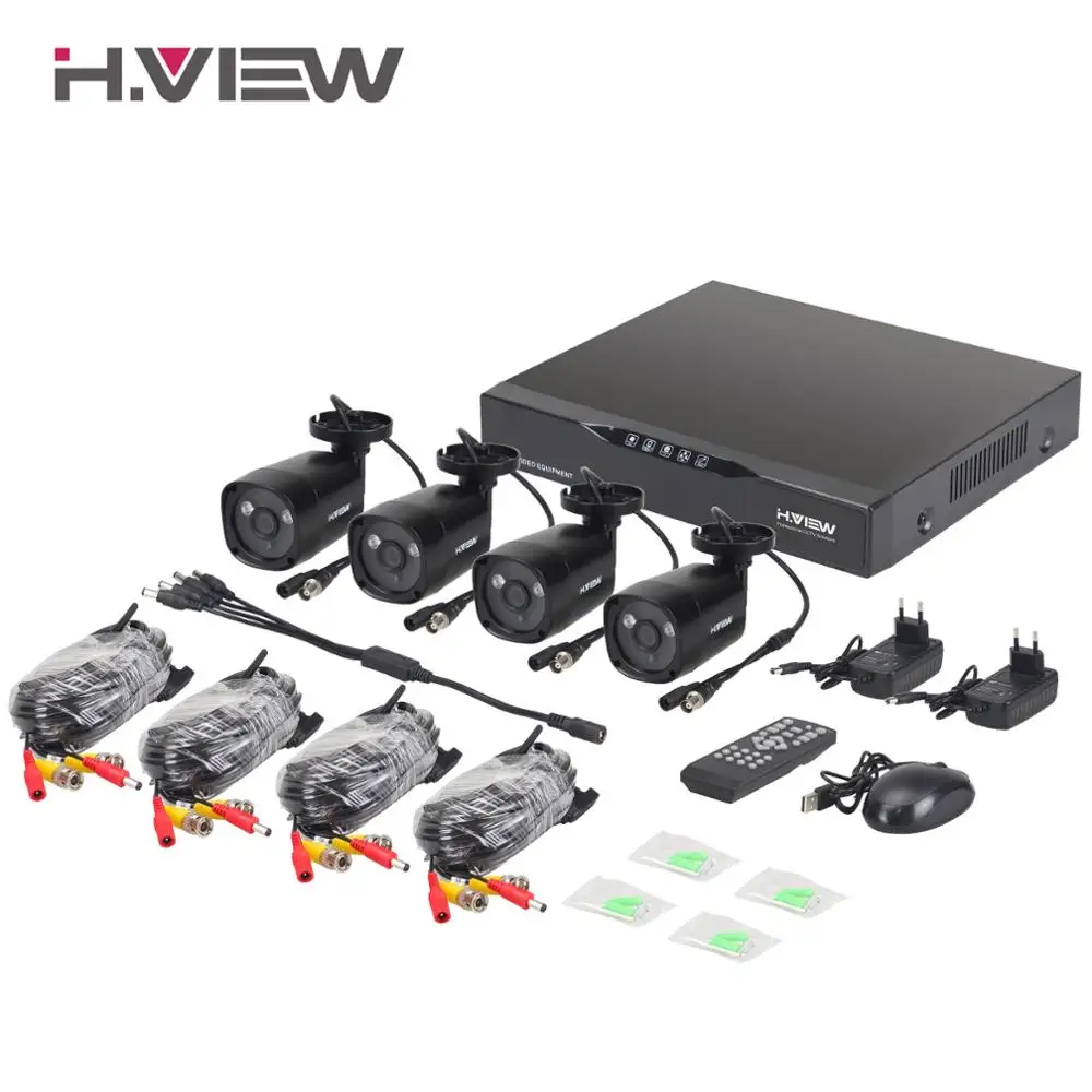 H. View система видеонаблюдения 4 0 МП комплект Открытый 4CH DVR камера набор домашней