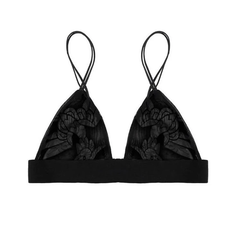 QIZHIMIAO Women Sexy Bra Set Lace Thin Embroidery Transparent Brief Designer Underwear Mesh Brassiere Gauze | Женская одежда