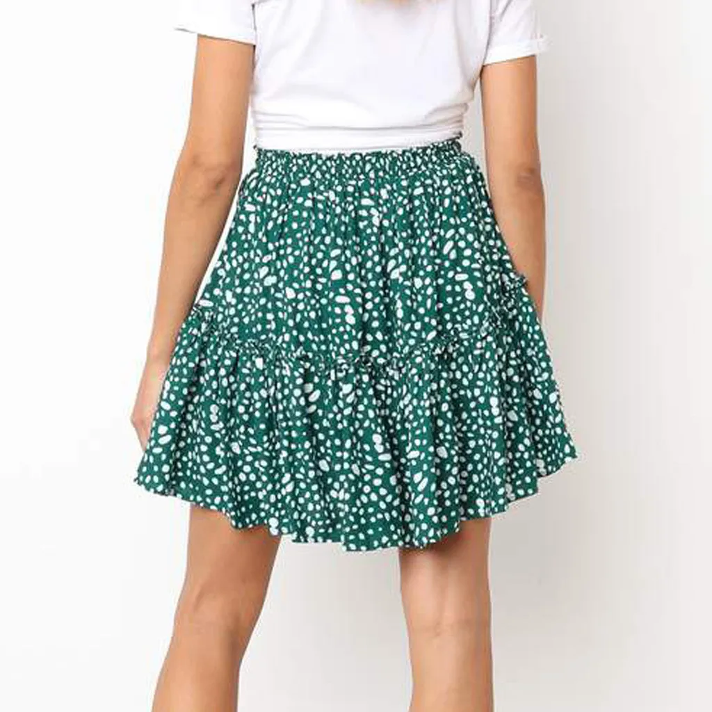 Женская юбка 2020 модная женская Повседневная плиссированная короткая в горошек с