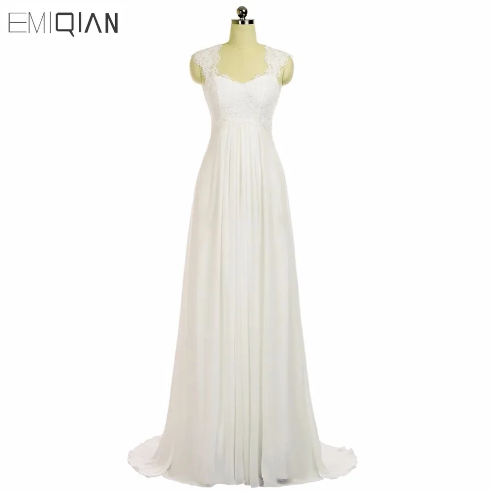 Бесплатная доставка дешевое шифоновое свадебное платье трапециевидной формы со