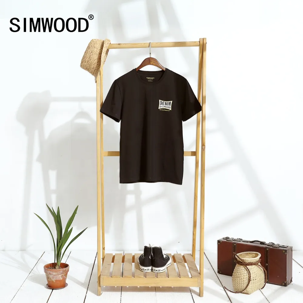 SIMWOOD 2019 летняя новая футболка мужская мода Slim Fit плюс размер 100% хлопок удобные
