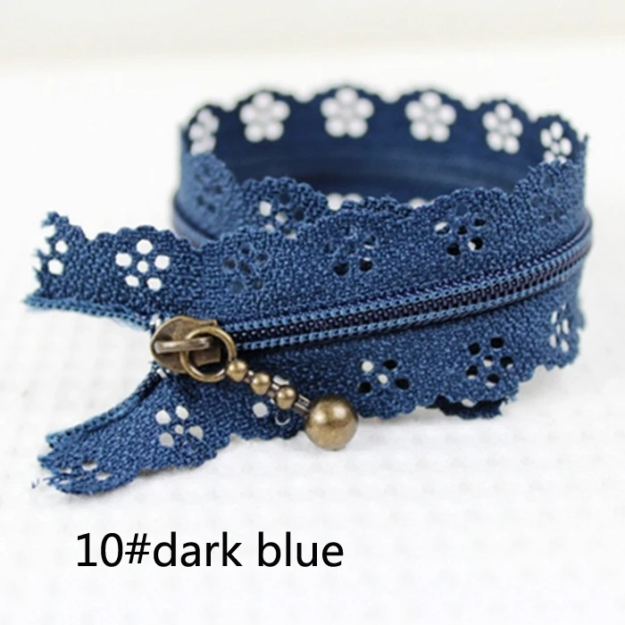 10 dark blue Искусство ремесла 3#20 см нейлоновая катушка красивые кружевные молнии для DIY мешок портной канализационный ремесло Wh - Цвет: 10 dark blue
