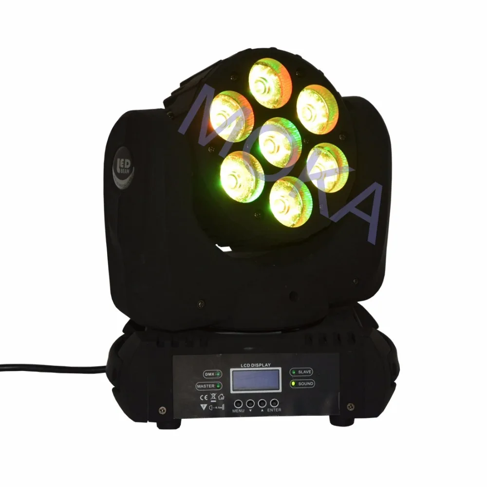 Быстрая доставка 7*12 Вт Cree LED RGBW 4в1 луч движущийся головной свет 3200K ~ 10000K бар диско |